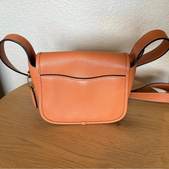 Coach Tabby Pebbled Leather Messenger 19 Faded Orange Crossbody Bag - Picture 10 of 16